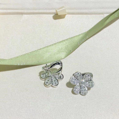 [Glow Jewelry]FRIVOLE SILVER FLOWER DIAMOND EARRINGS