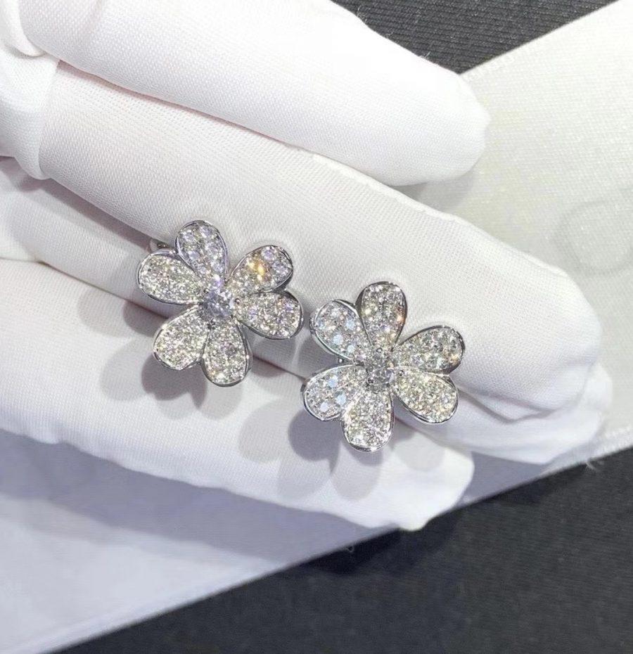 [Glow Jewelry]FRIVOLE SILVER FLOWER DIAMOND EARRINGS