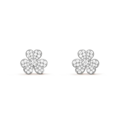 ¡®Glow Jewelry¡¯FRIVOLE SILVER FLOWER DIAMOND EARRINGS