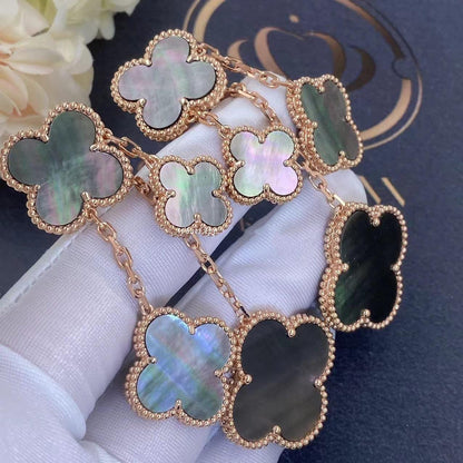 ¡®Glow Jewelry¡¯CLOVER EARRINGS DARK MOP 4 MOTIFS ROSE GOLD