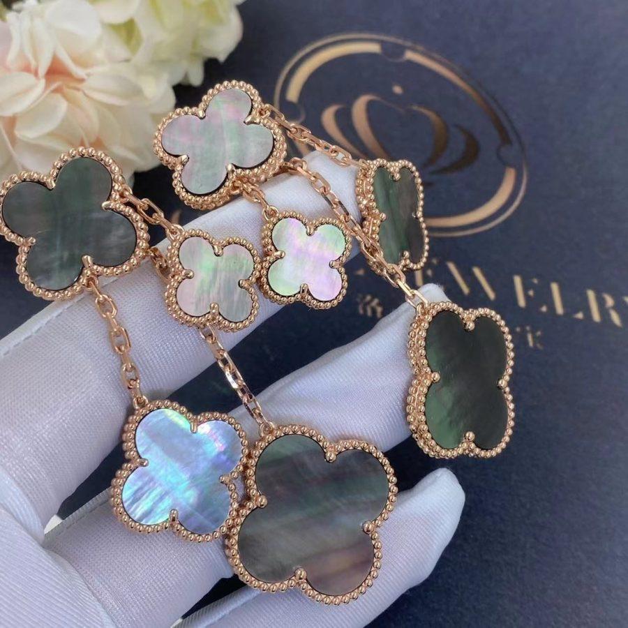 ¡®Glow Jewelry¡¯CLOVER EARRINGS DARK MOP 4 MOTIFS ROSE GOLD