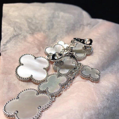 ¡®Glow Jewelry¡¯CLOVER EARRINGS WHITE MOP 4 MOTIFS SILVER