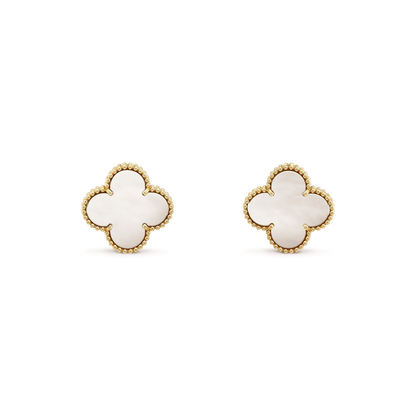 ¡®Glow Jewelry¡¯CLOVER MEDIUM 1 MOTIFS  WHITE MOP STUD EARRINGS
