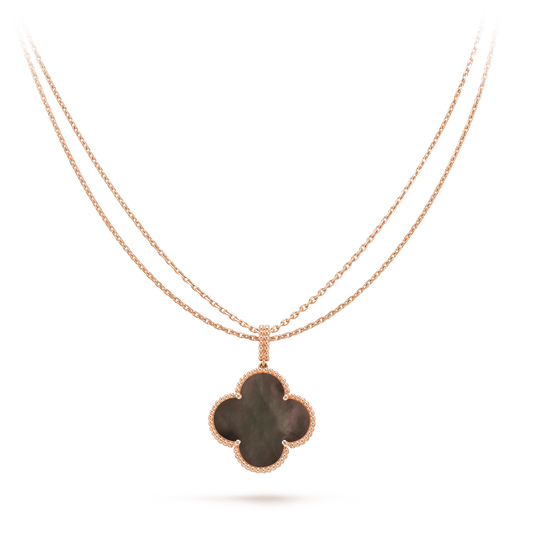 ¡®Glow Jewelry¡¯CLOVER 25MM GOLD DARK MOP BIG CLOVER NECKLACE