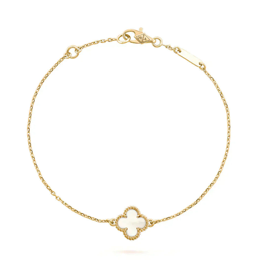[Glow Jewelry]CLOVER WHITE MOP SINGLE FLOWER BRACELET