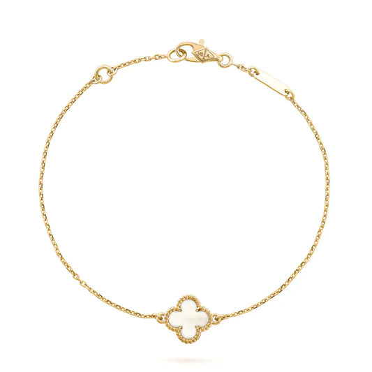 ¡®Glow Jewelry¡¯CLOVER WHITE MOP SINGLE FLOWER BRACELET