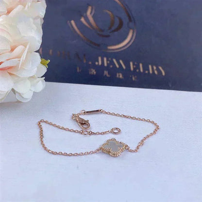 [Glow Jewelry]CLOVER WHITE MOP SINGLE FLOWER BRACELET