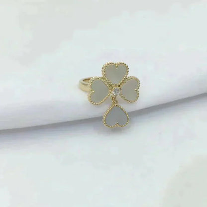 [Glow Jewelry]SWEET CLOVER WHITE MOP RING