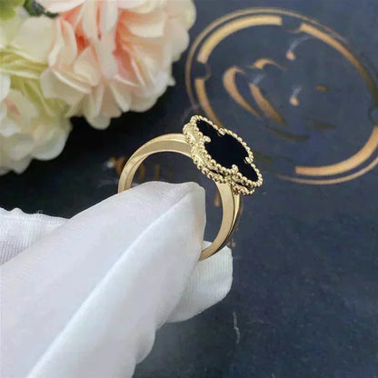 [Glow Jewelry]CLOVER ONYX RING