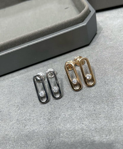 [Glow Jewelry]MOVE UNO SMALL 1 DIAMOND EARRINGS