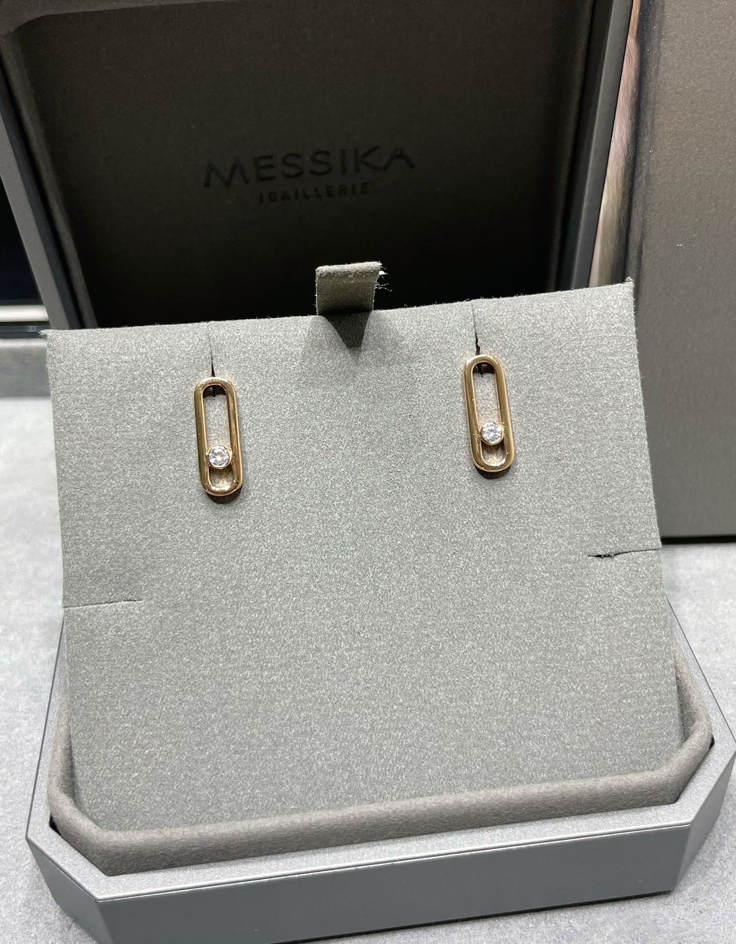 [Glow Jewelry]MOVE UNO SMALL 1 DIAMOND EARRINGS