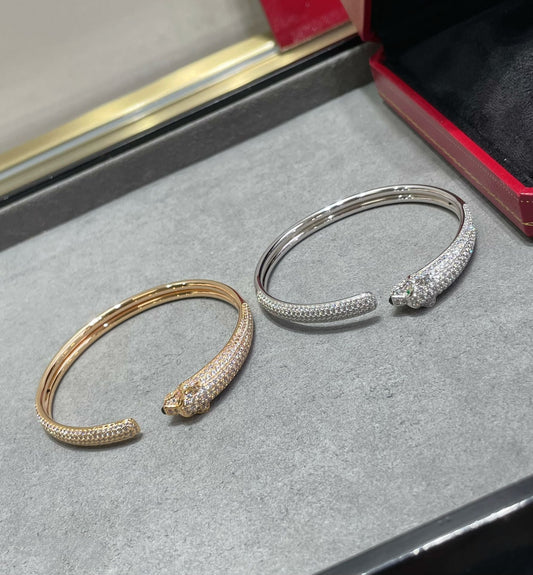 [Glow Jewelry]PANTHERE FULL DIAMOND OPEN BRACELET