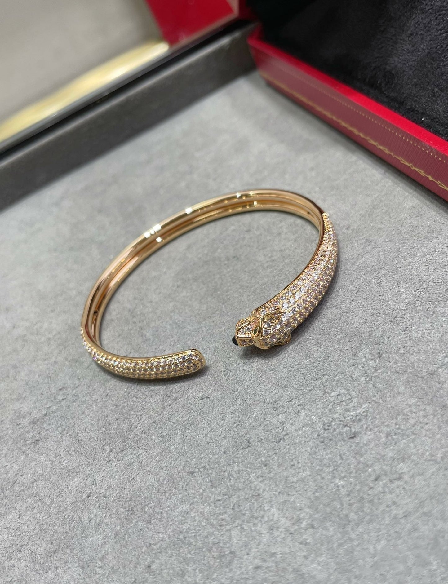 [Glow Jewelry]PANTHERE FULL DIAMOND OPEN BRACELET