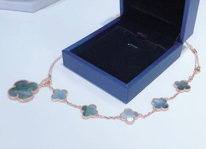 ¡®Glow Jewelry¡¯COMBINED BRACELET 5 MOTIFS AND NECKLACE DARK MOP ROSE GOLD