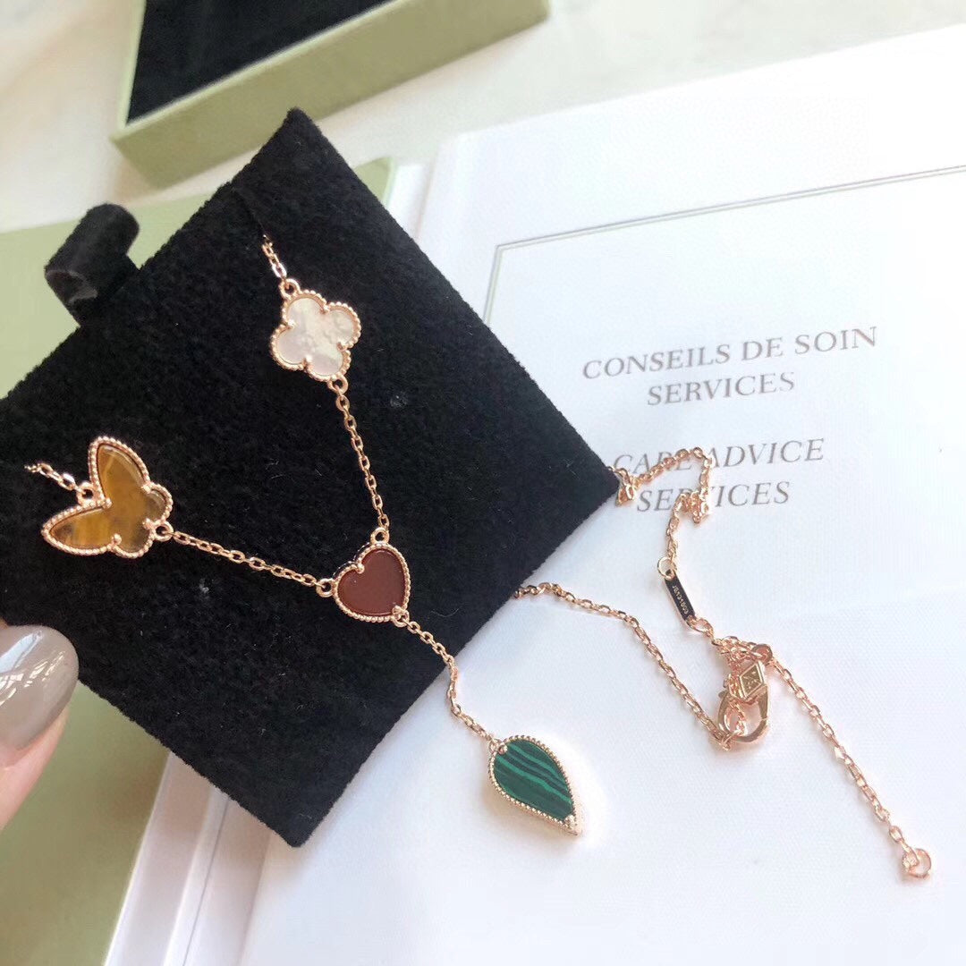 ¡®Glow Jewelry¡¯LUCKY SPRING 4 MOTIFS ROSE GOLD NECKLACE