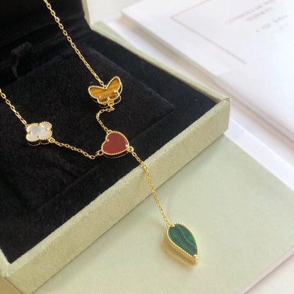 ¡®Glow Jewelry¡¯LUCKY SPRING 4 MOTIFS ROSE GOLD NECKLACE