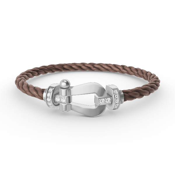 [Glow Jewelry]FORCE LARGE HORSESHOE HALF DIAMOND BRACELET SILVER