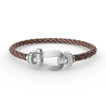 [Glow Jewelry]FORCE LARGE HORSESHOE HALF DIAMOND BRACELET SILVER