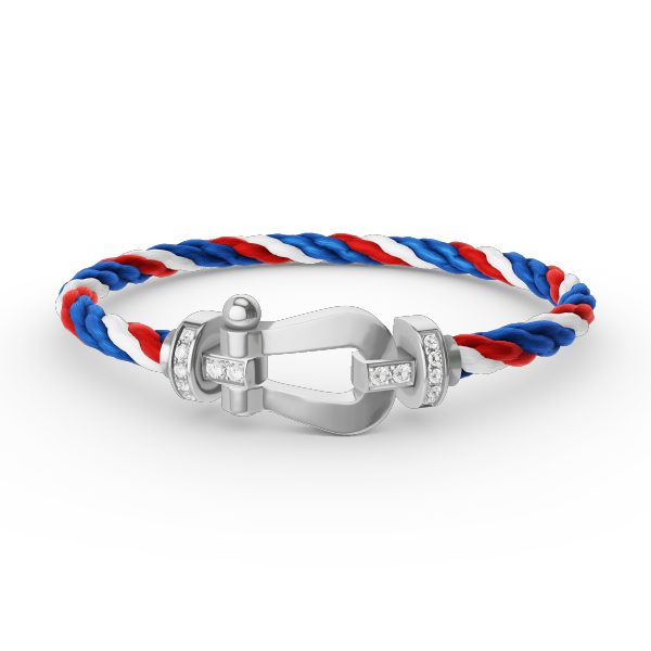 [Glow Jewelry]FORCE LARGE HORSESHOE HALF DIAMOND BRACELET SILVER