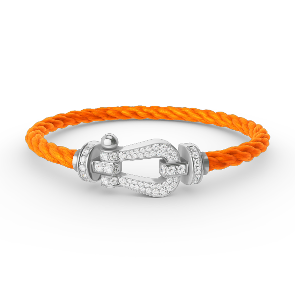 [Glow Jewelry]FORCE LARGE HORSESHOE FULL DIAMOND BRACELET SILVER